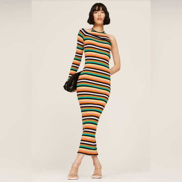 Monse Striped Halter Dress - Picture 1 of 6